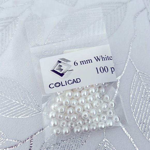 🆕 NEW 100 pcs 6 mm White Pearl Beads Perles lustrées blanches Round - Picture 15 of 16